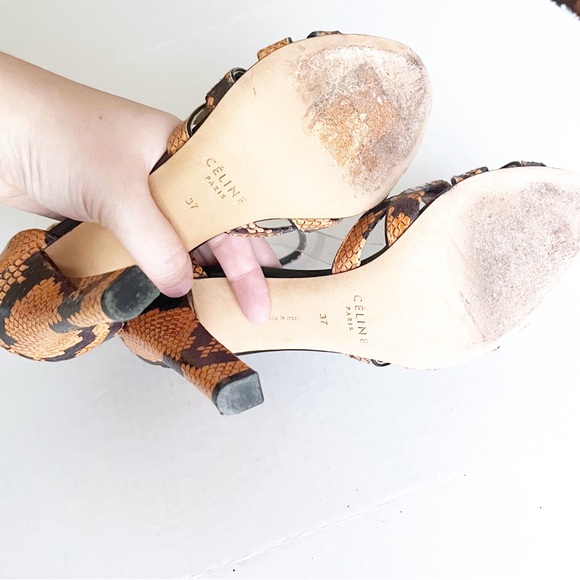 Celine 2014 Knot Sandal Python Rust Stiletto Heel Size 37 - Picture 5 of 7
